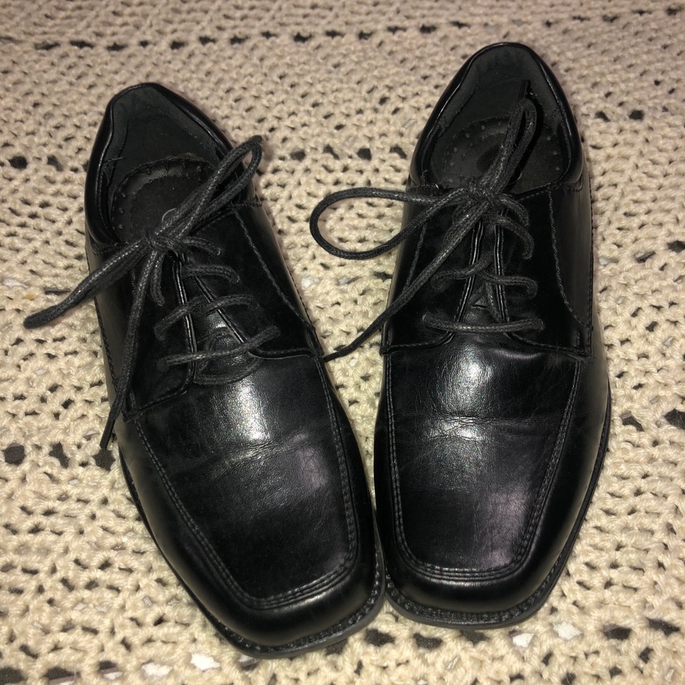 Classic Black Kids Dress Shoes